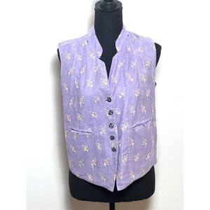 Women’s Vest‎ Purple Iridescent Reversible Purple And Gold Vest Tie Back (Read)